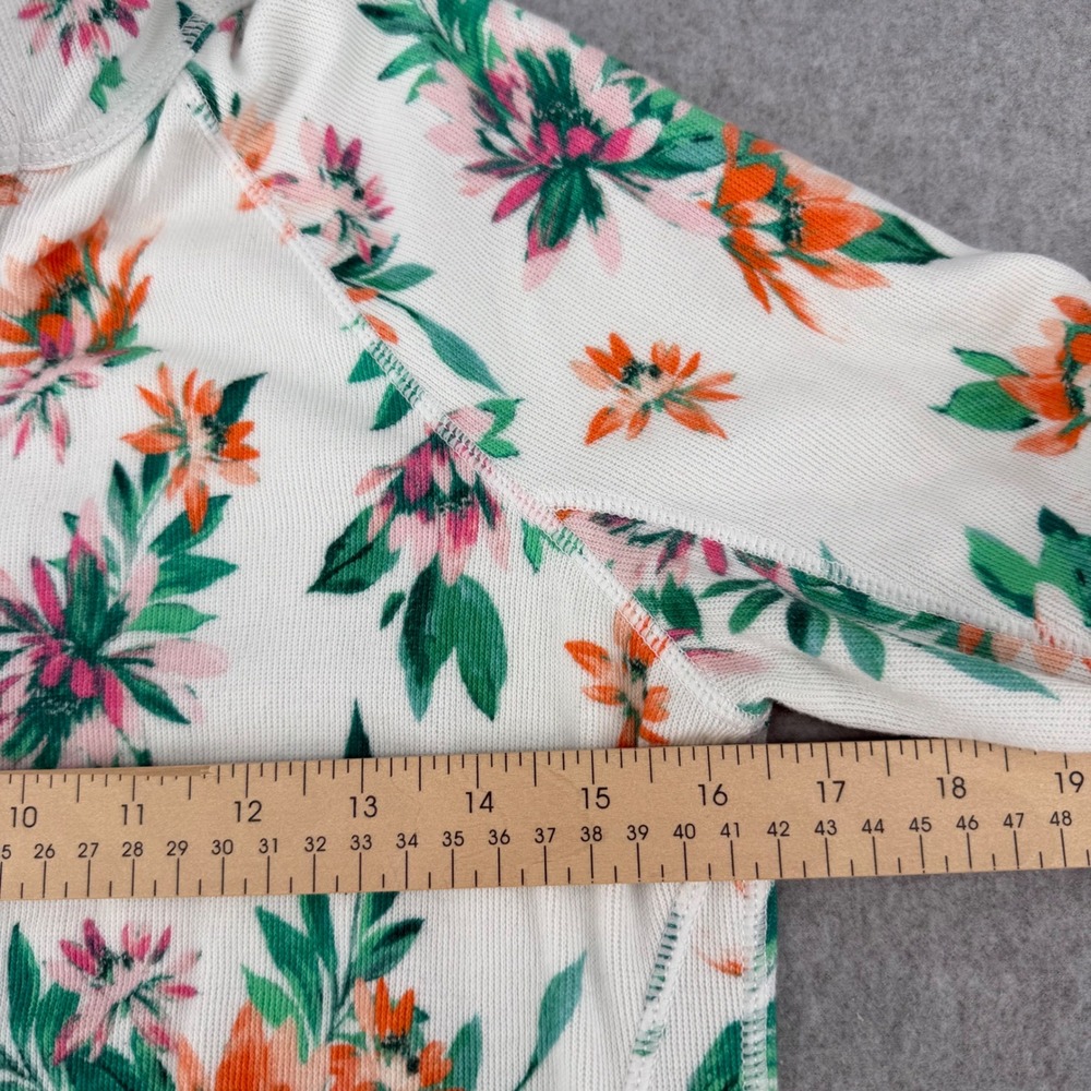 Tommy Bahama Floral Ribbed Full Zip Jacket White Orange Pink Green XXS SW221638 - Picture 3 of 12